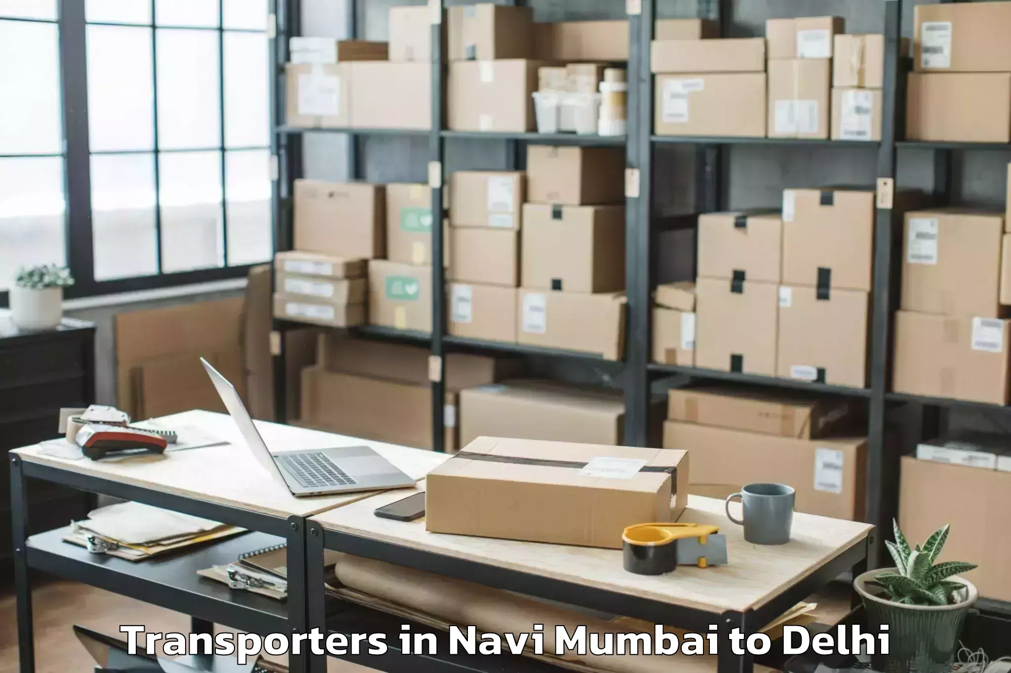 Book Navi Mumbai to Aggarwal City Mall Pitampura Transporters Online